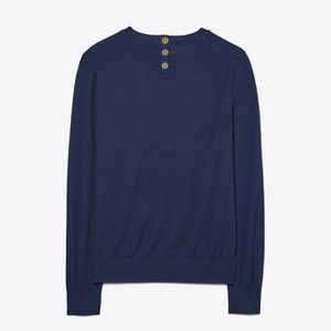 Tory Burch Cashmere Iberia Sweater button detail